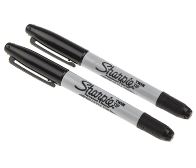 Product image for SHARPIE PERMANENT MARKER BLACK TWIN TIP