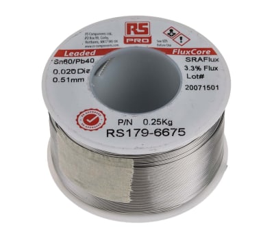 Product image for RS PRO 0.5mm Lead solder, +183°C Melting Point