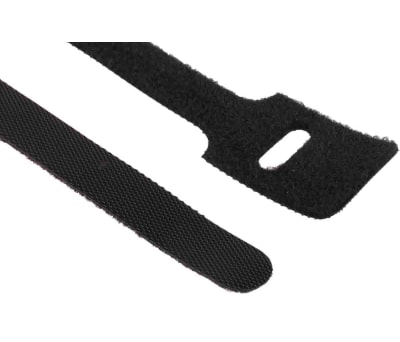 Product image for Black hook & loop cable tie,225x25mm