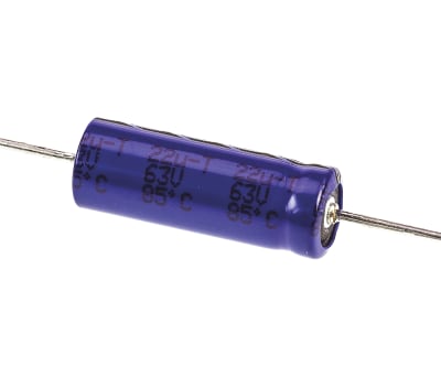 Product image for 031 AS Aluminium Axial Cap, 63V, 22uF