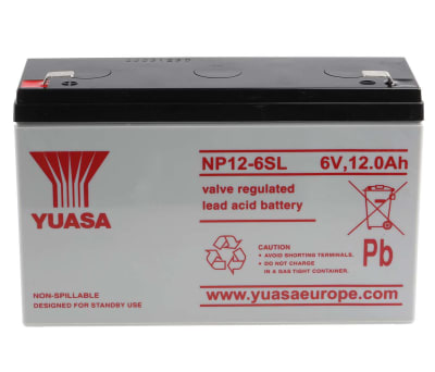 Product image for NP SEALED LEAD ACID BATTERY,6V 12AH