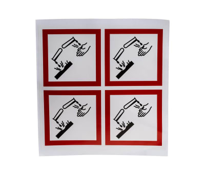 Product image for SHEET OF 4 100X100MM CORROSIVE SYMBOLS G