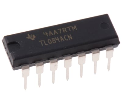 Product image for QUAD OP-AMP,TL084ACN 3MHZ DIP14