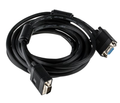 Product image for RS PRO VGA to VGA cable, Male to Female, 5m