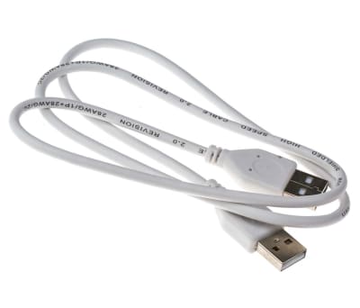 Product image for 80CM USB 2.0 A M - A M CABLE - WHITE