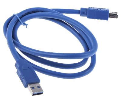 Product image for RS PRO Male USB A to Female USB A USB Extension Cable, 1m