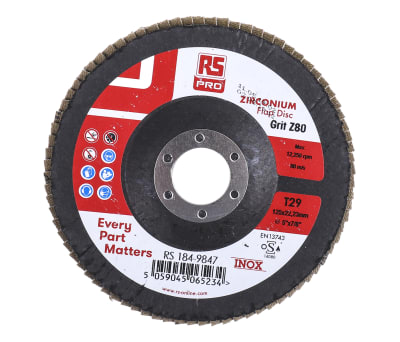 Product image for 125MM X 22MM ZIRCONIUM FLAP DISCS P80 (5