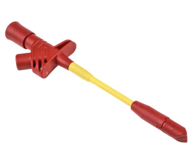 Product image for Hirschmann Test & Measurement 10A Black/Red Grabber Clip, 1kV Rating - 10mm Tip Size, 4mm Probe Socket Size