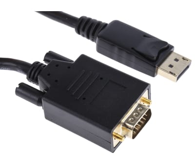 Product image for RS PRO 1080p DisplayPort to VGA Cable, Male to Male - 3m