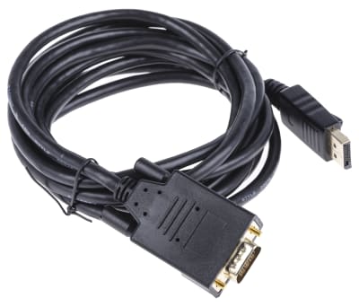 Product image for RS PRO 1080p DisplayPort to VGA Cable, Male to Male - 3m