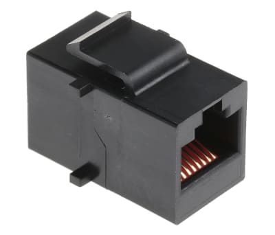 Product image for Black 8 way unshielded RJ45 coupler