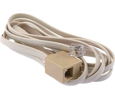 Product image for Beige 6 way RJ11 plug to skt extender,2m