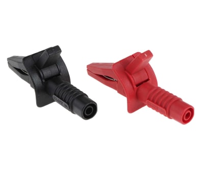 Product image for RS PRO Crocodile Clip, 10A, Black, Red