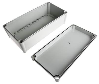 Product image for IP67 enclosure grey lid nom.380x190x130