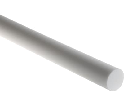 Product image for PTFE plastic rod stock,500mm L 25mm dia