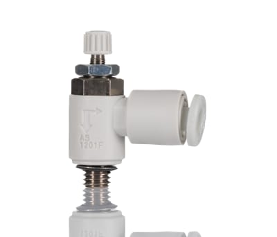 Product image for PNEUMATIC ELBOW FLOW REGULATOR,M5X4MM