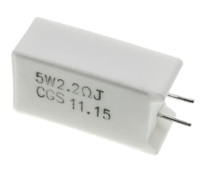 Product image for Ceramic wire element resistor,2R2 5W