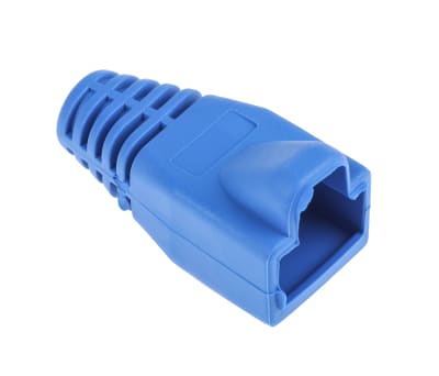 Product image for Blue strain relief hood for RJ45 plug