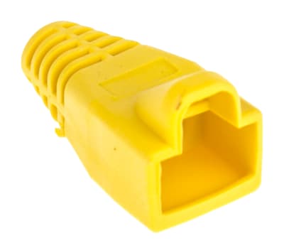 Product image for Yellow strain relief hood for RJ45 plug