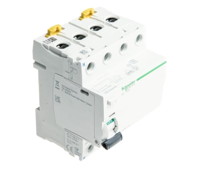 Product image for Schneider Electric 4P Pole Type AC Residual Current Circuit Breaker, 100A A9, 300mA