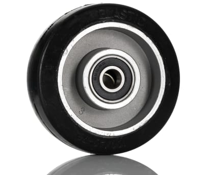 Product image for Rubber tyred Al wheel,ball,100mm OD