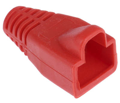 Product image for Red strain relief hood for RJ45 plug