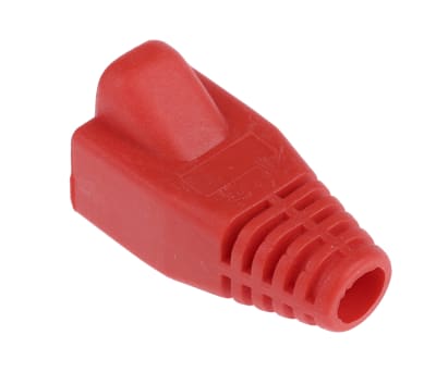 Product image for Red strain relief hood for RJ45 plug