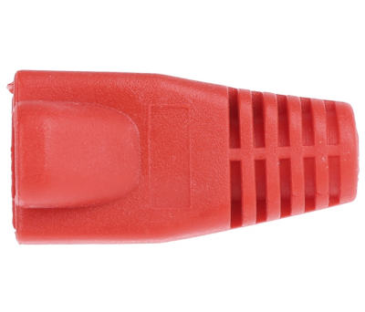 Product image for Red strain relief hood for RJ45 plug