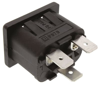 Product image for Bulgin C14 Snap-In IEC Connector Male, 10A, 250 V ac