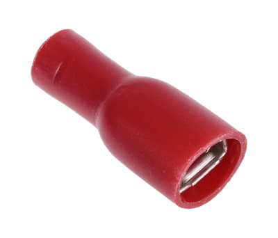 Product image for Red crimp shrouded receptacle, 4.8/0.8mm