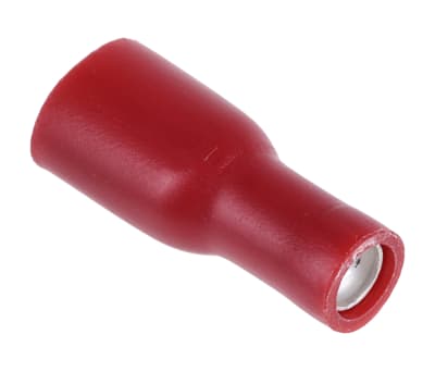 Product image for Red crimp shrouded receptacle, 4.8/0.8mm