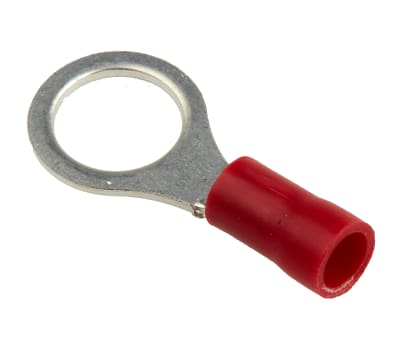 Product image for Red M8 crimp ring terminal,0.5-1.5sq.mm