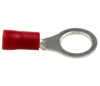 Product image for Red M8 crimp ring terminal,0.5-1.5sq.mm