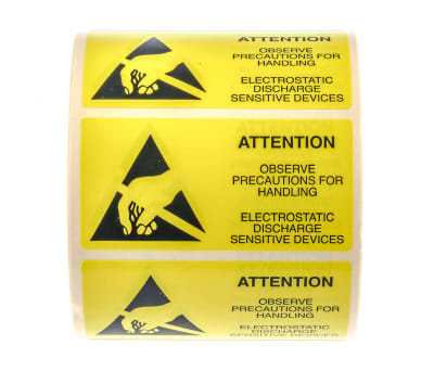 Product image for Paper label/symbol "ATTENTION",38x75mm