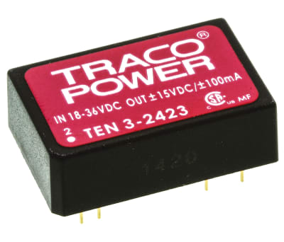 Product image for TEN32423 REGULATED DC-DC,+/-15V 3W