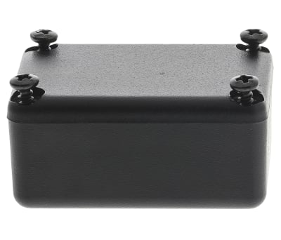 Product image for BLACK ABS BOX WITH LID, 34X24X16MM