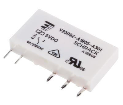 Product image for SPDT miniature power relay,6A 5Vdc coil