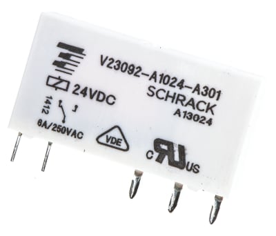 Product image for SPDT miniature power relay,6A 24Vdc coil