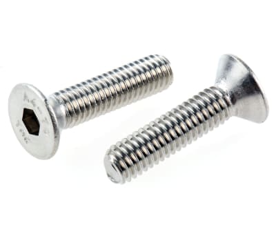 Product image for A4s/steel hex skt csk head screw,M6x25mm