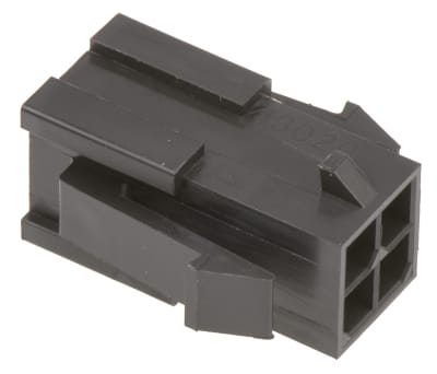 Product image for 4 way dual row panel mount plug,5A 3mm