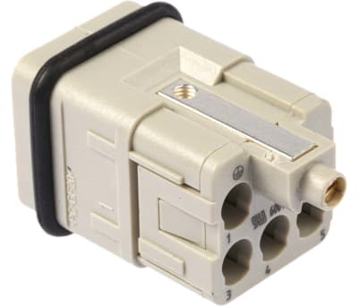 Product image for HARTING Han Q Heavy Duty Power Connector Insert, 6 contacts, 16A, Male