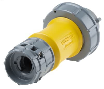 Product image for YELLOW 2P+E IP67 POWER TOP PLUG,32A 110V