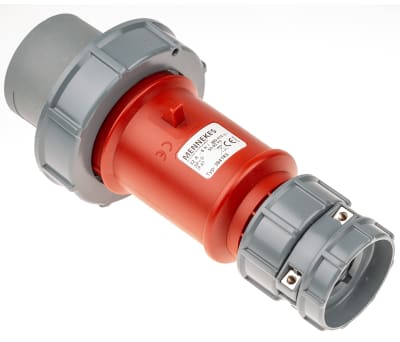 Product image for RED 3P+E IP67 POWER TOP PLUG,32A 400V