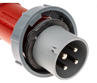 Product image for RED 3P+E IP67 POWER TOP PLUG,32A 400V