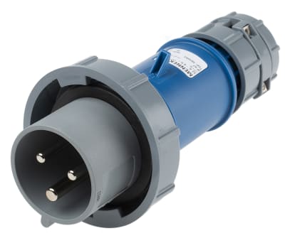 Product image for BLUE 2P+E IP67 POWER TOP PLUG,32A 230V