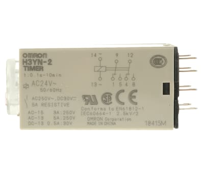 Product image for DPDT 4 function timer,0.1sec-10min 24Vac