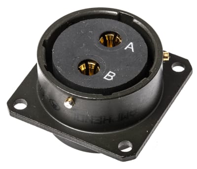 Product image for Sq Flange Receptacle, 2way Skt Contacts