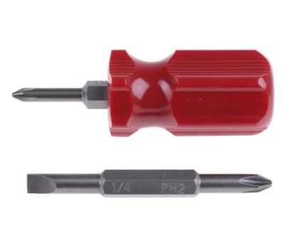 Product image for 2 ended reversible stubby screwdriver