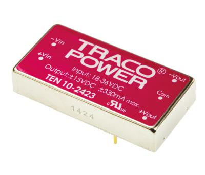 Product image for TEN102423 regulated DC-DC,+/-15V 10W