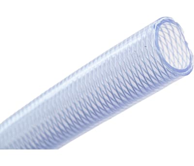 Product image for RS PRO PVC Flexible Tubing, Transparent, 41mm External Diameter, 15m LongReinforced, 320mm Bend Radius, Applications